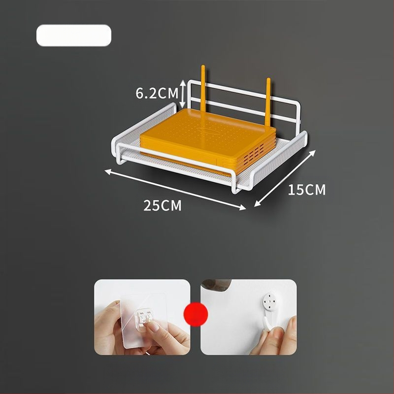 Router tárolóállvány, TV set-top box tárolóállvány, fali konzol, lyukmentes fali konzol, wifi tárolódoboz konzol