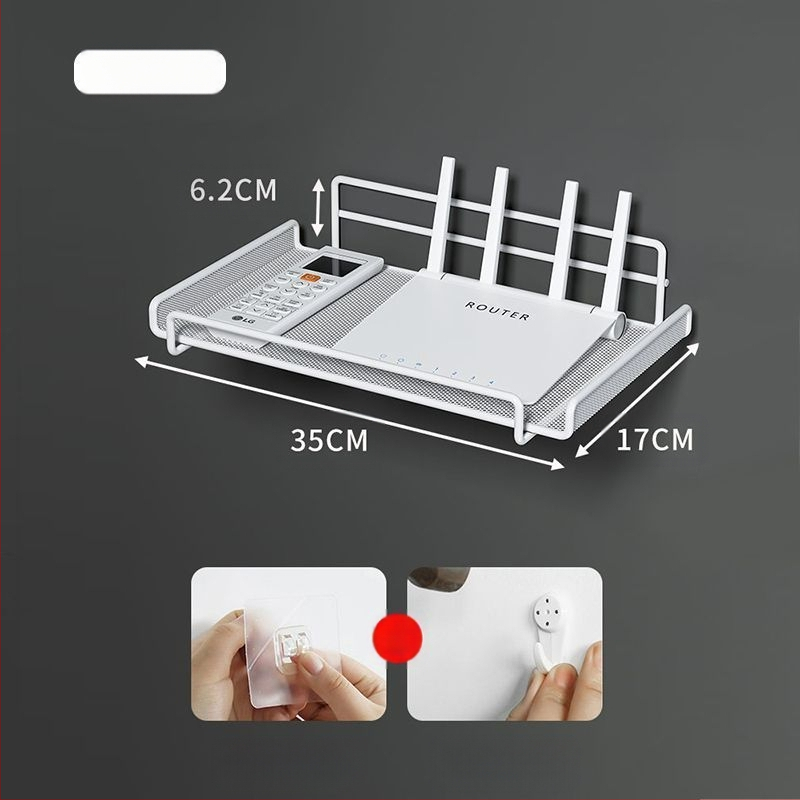 Router tárolóállvány, TV set-top box tárolóállvány, fali konzol, lyukmentes fali konzol, wifi tárolódoboz konzol