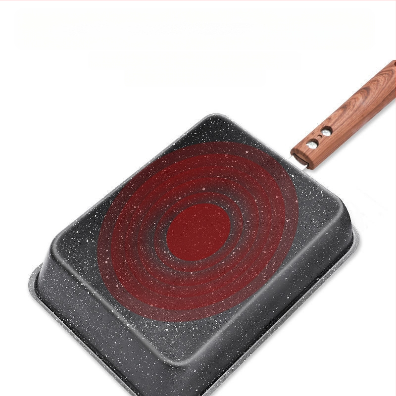 Jaapani stiilis Yuzi praetud kandiline mini mittenakkuva panniga paks muna praetud maifanite väike praepann praemuna majapidamise lame hommikusöögipann