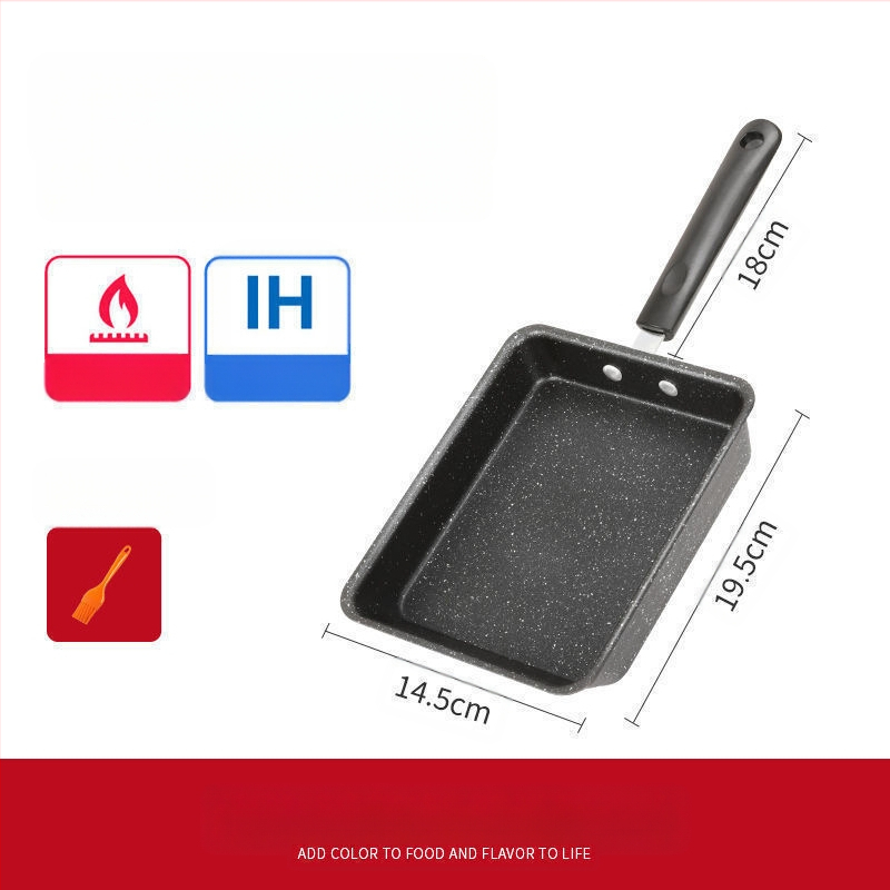 Jaapani stiilis Yuzi praetud kandiline mini mittenakkuva panniga paks muna praetud maifanite väike praepann praemuna majapidamise lame hommikusöögipann