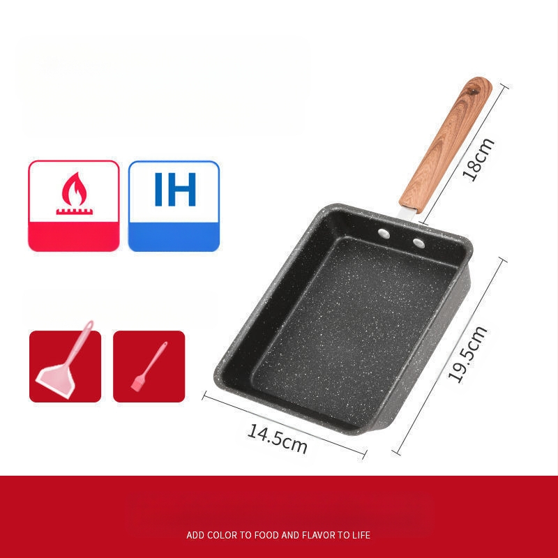 Jaapani stiilis Yuzi praetud kandiline mini mittenakkuva panniga paks muna praetud maifanite väike praepann praemuna majapidamise lame hommikusöögipann