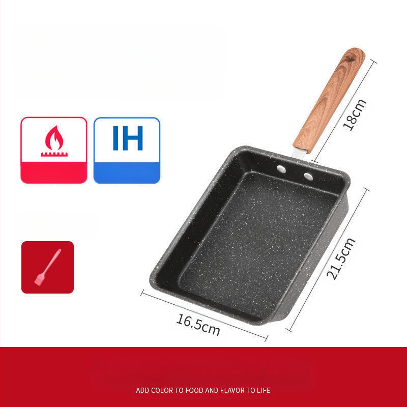 Jaapani stiilis Yuzi praetud kandiline mini mittenakkuva panniga paks muna praetud maifanite väike praepann praemuna majapidamise lame hommikusöögipann