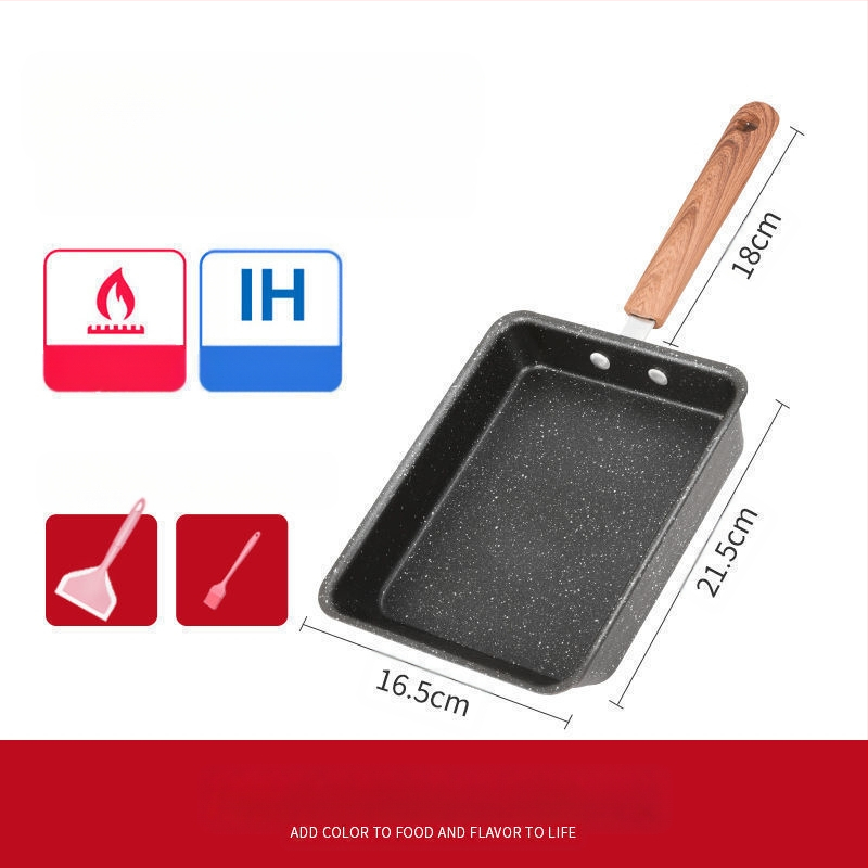 Jaapani stiilis Yuzi praetud kandiline mini mittenakkuva panniga paks muna praetud maifanite väike praepann praemuna majapidamise lame hommikusöögipann