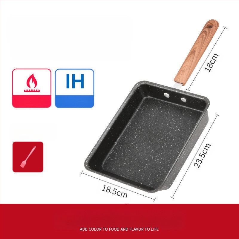 Jaapani stiilis Yuzi praetud kandiline mini mittenakkuva panniga paks muna praetud maifanite väike praepann praemuna majapidamise lame hommikusöögipann