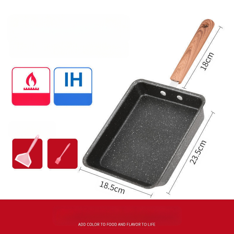 Jaapani stiilis Yuzi praetud kandiline mini mittenakkuva panniga paks muna praetud maifanite väike praepann praemuna majapidamise lame hommikusöögipann