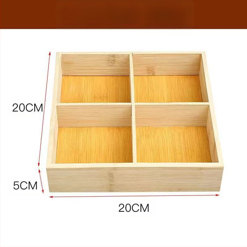 Japoniška medinė džiovintų vaisių lėkštė, užkandžių dėžutė, pagardų padažo indas, bambuko skyreliais užkandžiai, džiovintų vaisių dėžutės papuošalai