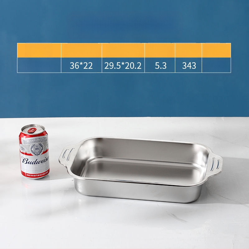 Roostevabast terasest kandik, äriline ristkülikukujuline plaat, BBQ, grillitud kala, majapidamise rauast plaat, suure kaanega bassein, eriti suur küpsetusplaat