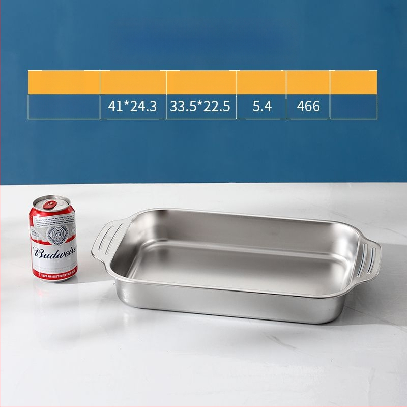 Roostevabast terasest kandik, äriline ristkülikukujuline plaat, BBQ, grillitud kala, majapidamise rauast plaat, suure kaanega bassein, eriti suur küpsetusplaat