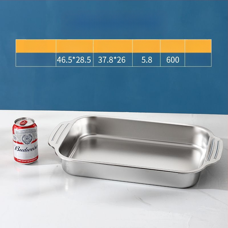 Roostevabast terasest kandik, äriline ristkülikukujuline plaat, BBQ, grillitud kala, majapidamise rauast plaat, suure kaanega bassein, eriti suur küpsetusplaat