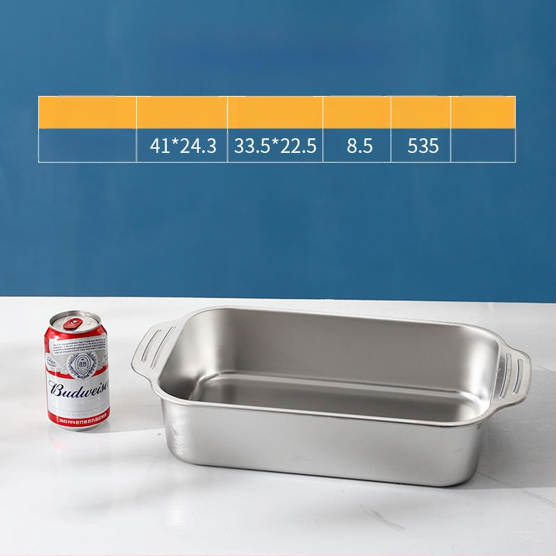 Roostevabast terasest kandik, äriline ristkülikukujuline plaat, BBQ, grillitud kala, majapidamise rauast plaat, suure kaanega bassein, eriti suur küpsetusplaat