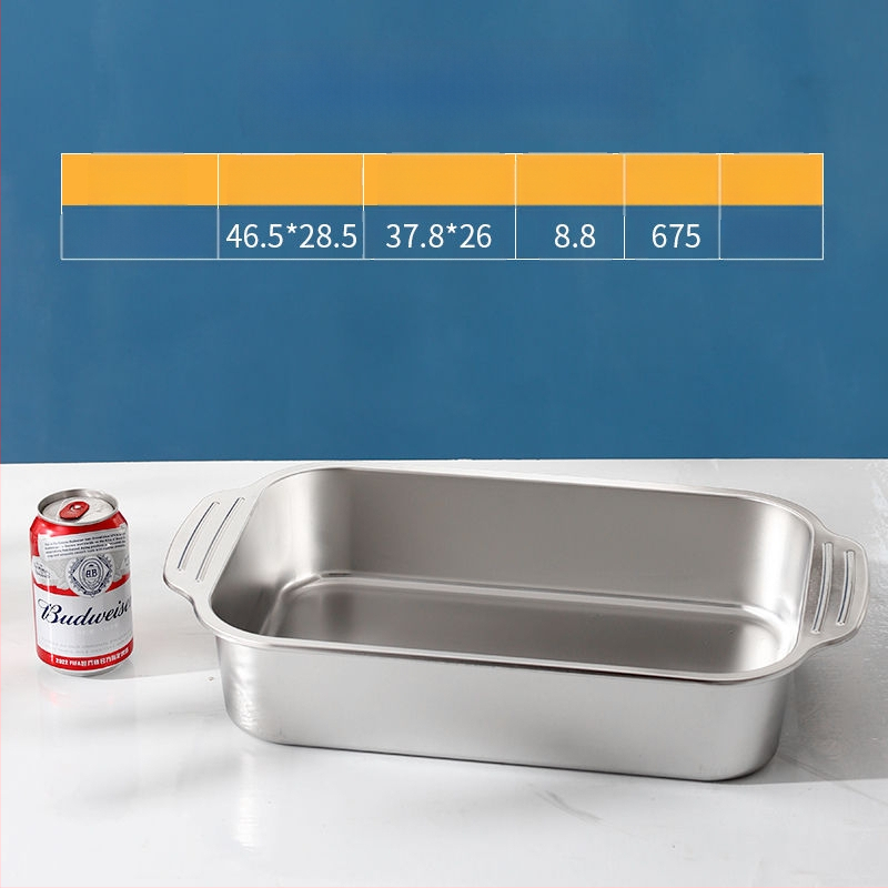 Roostevabast terasest kandik, äriline ristkülikukujuline plaat, BBQ, grillitud kala, majapidamise rauast plaat, suure kaanega bassein, eriti suur küpsetusplaat