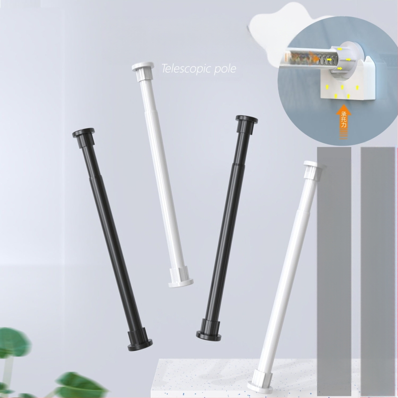 Teleskopinis strypas be gręžimo. Nereikia montuoti drabužių strypo, spintos atramos strypo, miegamojo lango užuolaidų strypo, dušo užuolaidų strypo, durų užuolaidų, spintos atramos strypo.