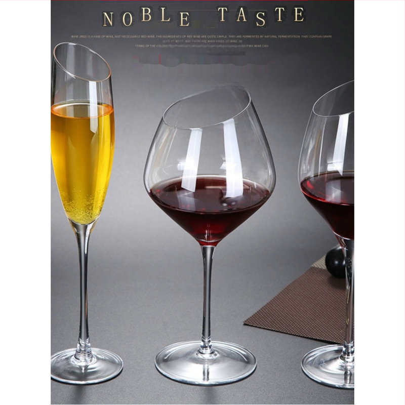 Kaldus punase veini klaasi loominguline kristall Burgundia Bordeaux kõrge šampanjaklaasi komplekt, mis on hulgimüügiks valmis lihtsas stiilis