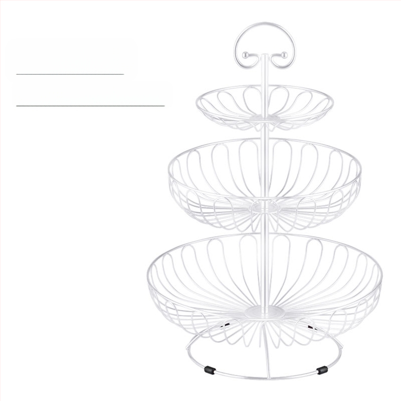 Кошница с плодове на едро, креативна всекидневна, европейски стил, домакинска масичка за кафе, трислойна стойка за закуски, популярна в интернет, голяма многослойна за съхранение