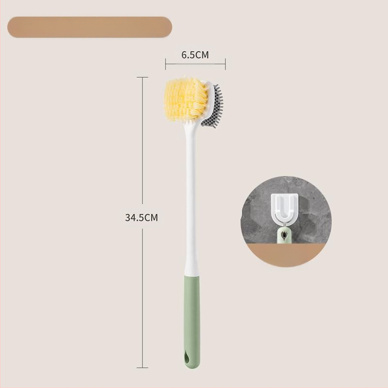 Pika käepidemega jalapesuhari, majapidamises kasutatav multifunktsionaalne kahepoolne pehme hari, vannitoa jalgade kooriv puhastushari, seljahari