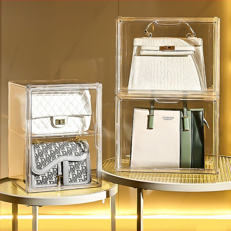 Vakdobozos tároló állvány Bubble Mate babakiállító doboz Átlátszó porálló hintaszekrény Lego kézi tárolódoboz