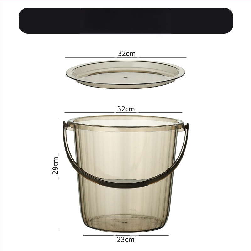 Studentų bendrabučio plastikinis kibiras, pagilintas, sutirštintas, didelis nešiojamas kibiras, buitinis PET skaidrus skalbinių kibiras, didmeninė prekyba, nėra