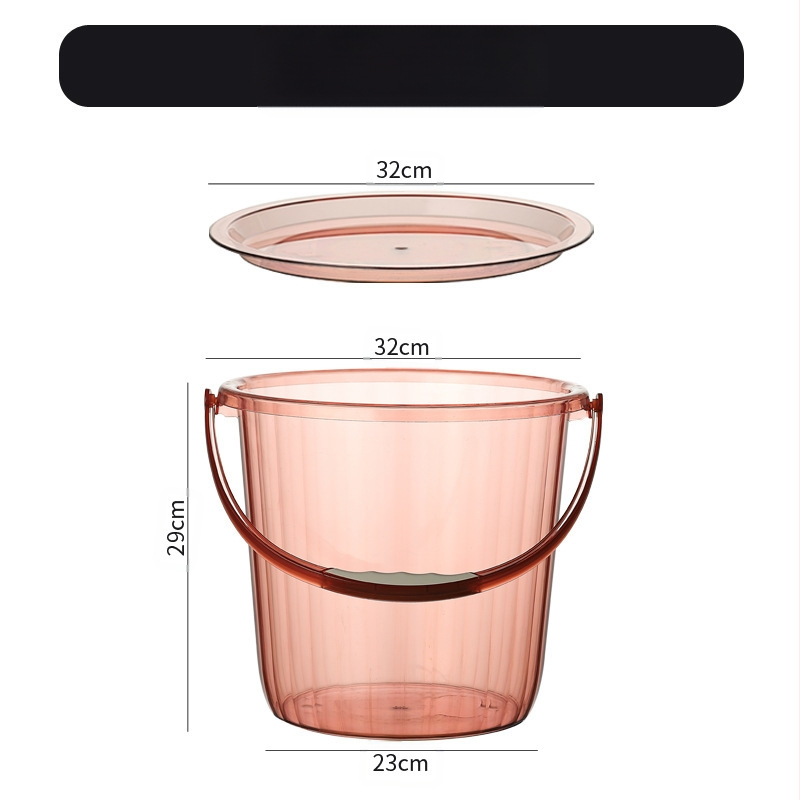 Studentų bendrabučio plastikinis kibiras, pagilintas, sutirštintas, didelis nešiojamas kibiras, buitinis PET skaidrus skalbinių kibiras, didmeninė prekyba, nėra