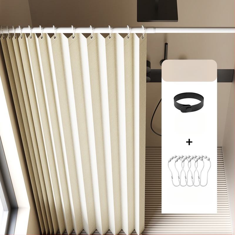 Összecsukható zuhanyfüggöny fürdőszobai vízálló, penészálló, nedves és száraz elválasztó függöny fürdőszobai függöny szövet függöny, csúcskategóriás zuhanyfüggöny