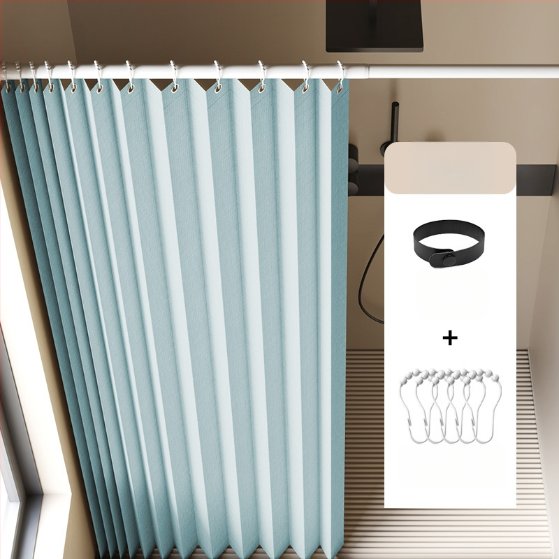 Összecsukható zuhanyfüggöny fürdőszobai vízálló, penészálló, nedves és száraz elválasztó függöny fürdőszobai függöny szövet függöny, csúcskategóriás zuhanyfüggöny
