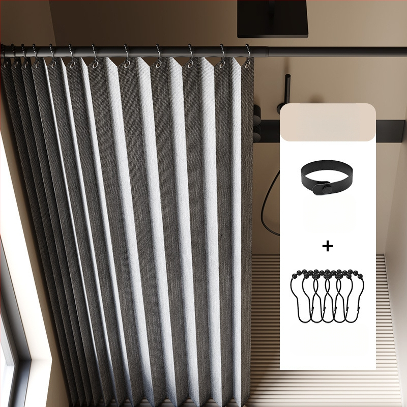 Összecsukható zuhanyfüggöny fürdőszobai vízálló, penészálló, nedves és száraz elválasztó függöny fürdőszobai függöny szövet függöny, csúcskategóriás zuhanyfüggöny