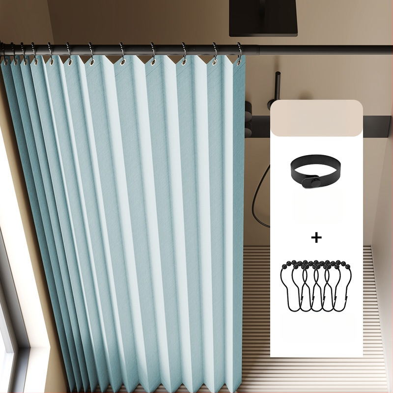 Összecsukható zuhanyfüggöny fürdőszobai vízálló, penészálló, nedves és száraz elválasztó függöny fürdőszobai függöny szövet függöny, csúcskategóriás zuhanyfüggöny