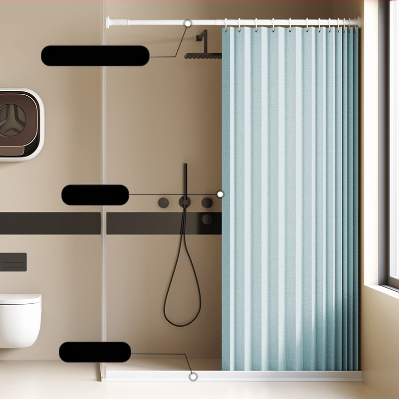 Összecsukható zuhanyfüggöny fürdőszobai vízálló, penészálló, nedves és száraz elválasztó függöny fürdőszobai függöny szövet függöny, csúcskategóriás zuhanyfüggöny