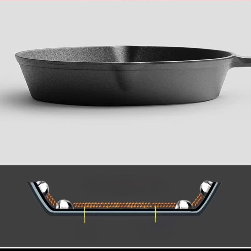 Maža ketaus keptuvė, Rankų darbo sutirštinta vok keptuvė, Keptuvė, Mini omleto keptuvė, Keptuvė be nelimpančios dangos, Indukcinė viryklė