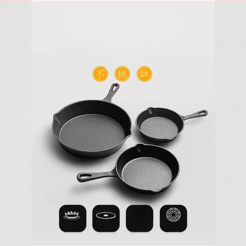 Maža ketaus keptuvė, Rankų darbo sutirštinta vok keptuvė, Keptuvė, Mini omleto keptuvė, Keptuvė be nelimpančios dangos, Indukcinė viryklė