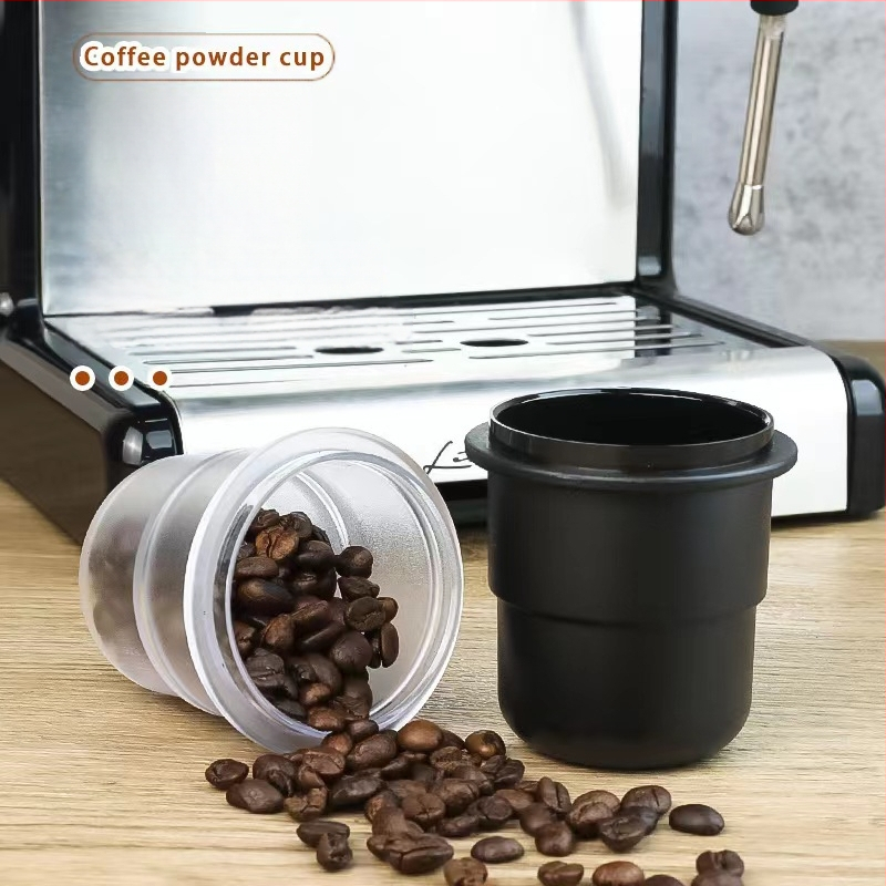 Itališko kavos aparato miltelių jungtis, vizualiai miltelių puodelis, plastikinis miltelių jungtis, apsaugantis nuo musių, 58 mm kavos pupelių svėrimo puodelis