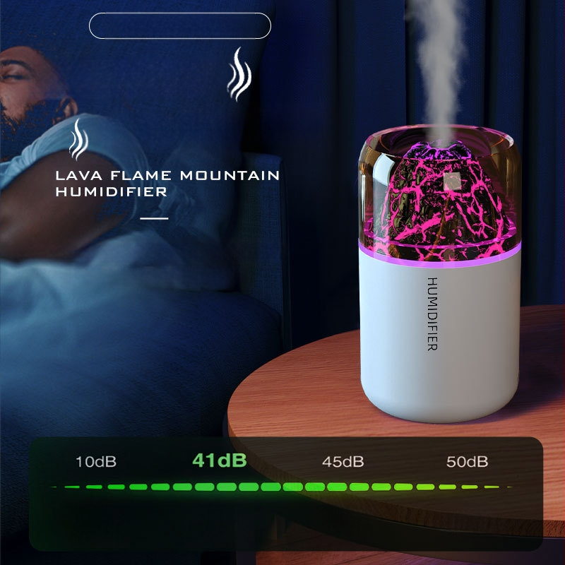 Tarpvalstybinis USB mini vulkano drėkintuvas miegamajam, mažam namų apyvokos daiktui, automobilio staliniam biurui, spalvingai atmosferai, šviesai