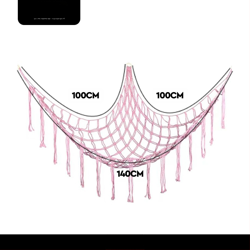 Mänguasjade võrkkiige võrgutasku, käsitsi kootud võrgutasku, plüüsist mänguasjade nurgapanipaik, võrkkiige seinatasku, tutiga dekoratiivne võrgutasku