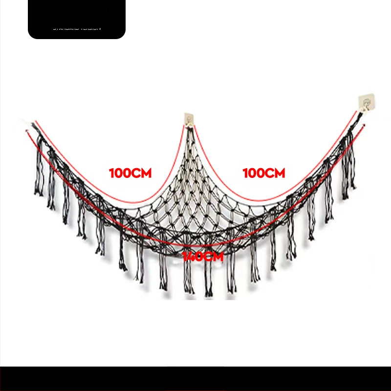 Mänguasjade võrkkiige võrgutasku, käsitsi kootud võrgutasku, plüüsist mänguasjade nurgapanipaik, võrkkiige seinatasku, tutiga dekoratiivne võrgutasku