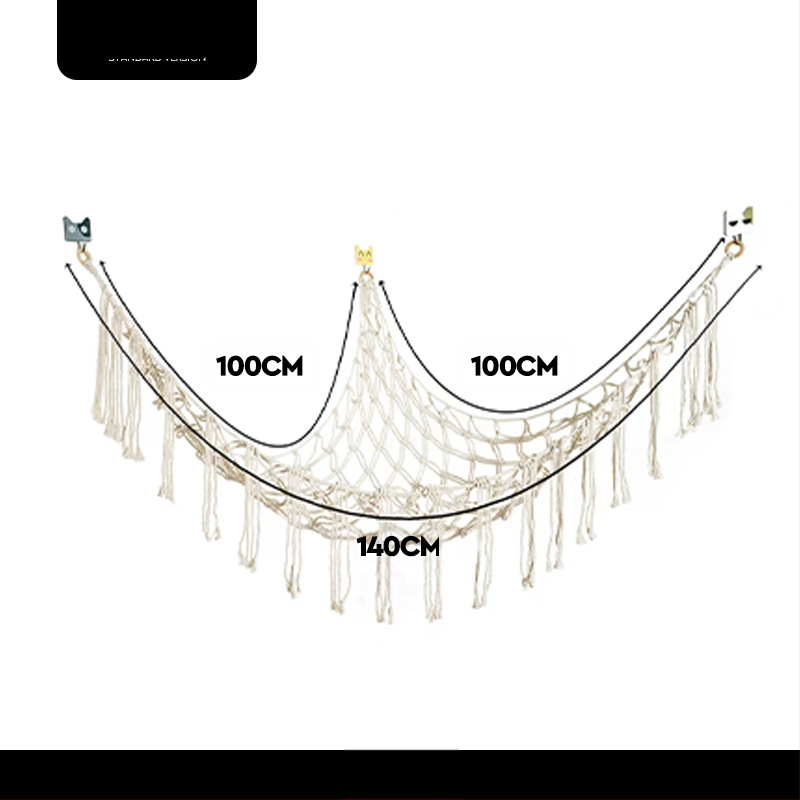 Mänguasjade võrkkiige võrgutasku, käsitsi kootud võrgutasku, plüüsist mänguasjade nurgapanipaik, võrkkiige seinatasku, tutiga dekoratiivne võrgutasku