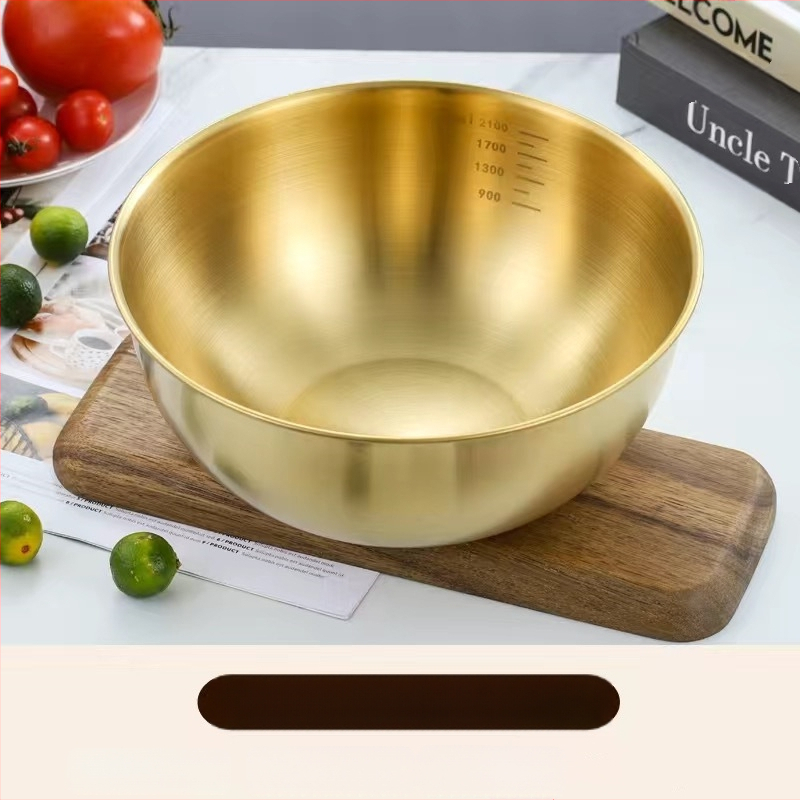 Korea stiilis roostevabast terasest kiirnuudlikauss, salatikauss, kuldne külmnuudlikauss, bibimbap-kauss, pähklipulbrikauss restorani jaoks