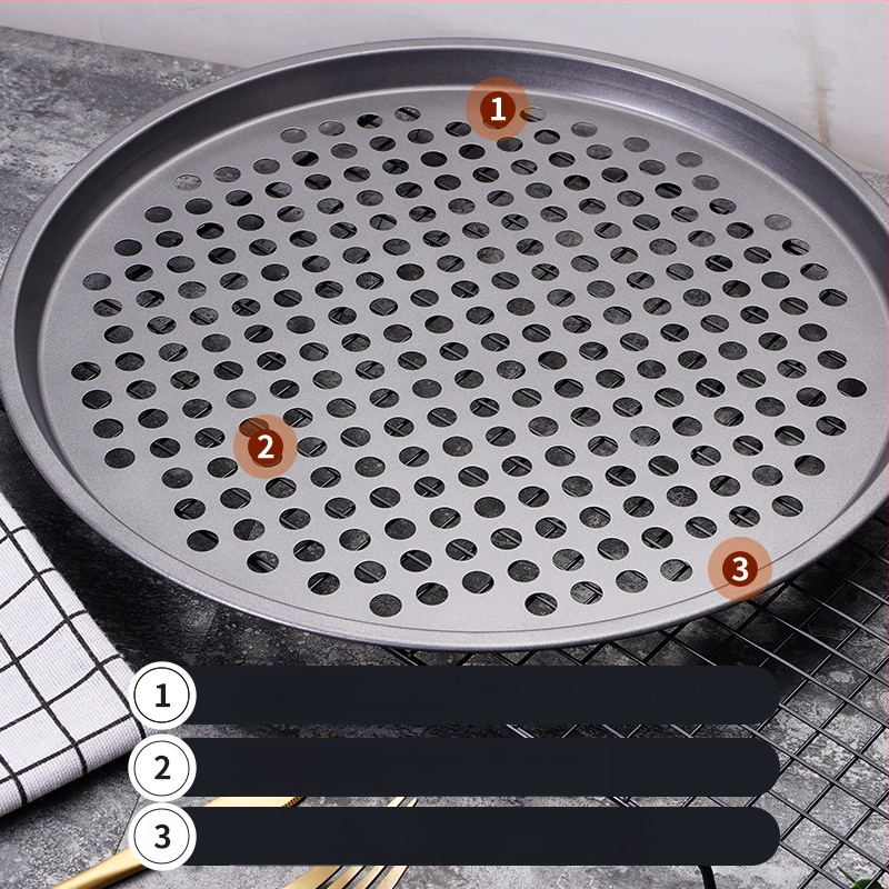 Kepimo forma, garbanota apvali, perforuota anglinio plieno picos keptuvė, negili keptuvės kepimo skarda, galima pasirinkti įvairias specifikacijas