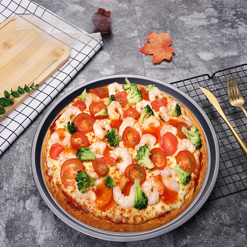 Kepimo forma, garbanota apvali, perforuota anglinio plieno picos keptuvė, negili keptuvės kepimo skarda, galima pasirinkti įvairias specifikacijas