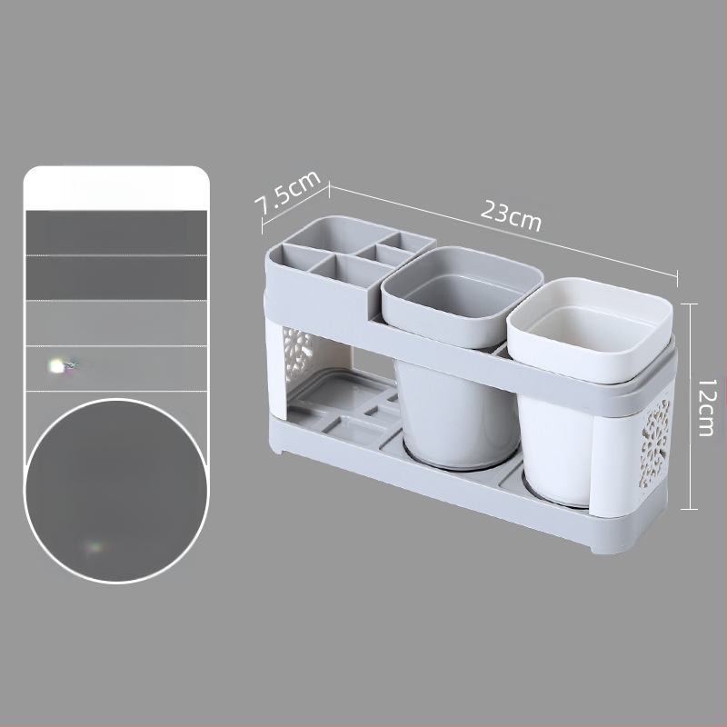 Prausimosi puodelio dantų šepetėlių laikiklio rinkinys, kūrybinga šeima, pora, namai, dantų šepetėlių laikiklis su dviem puodeliais, tualetas, vonios kambarys, burnos skalavimo puodelis