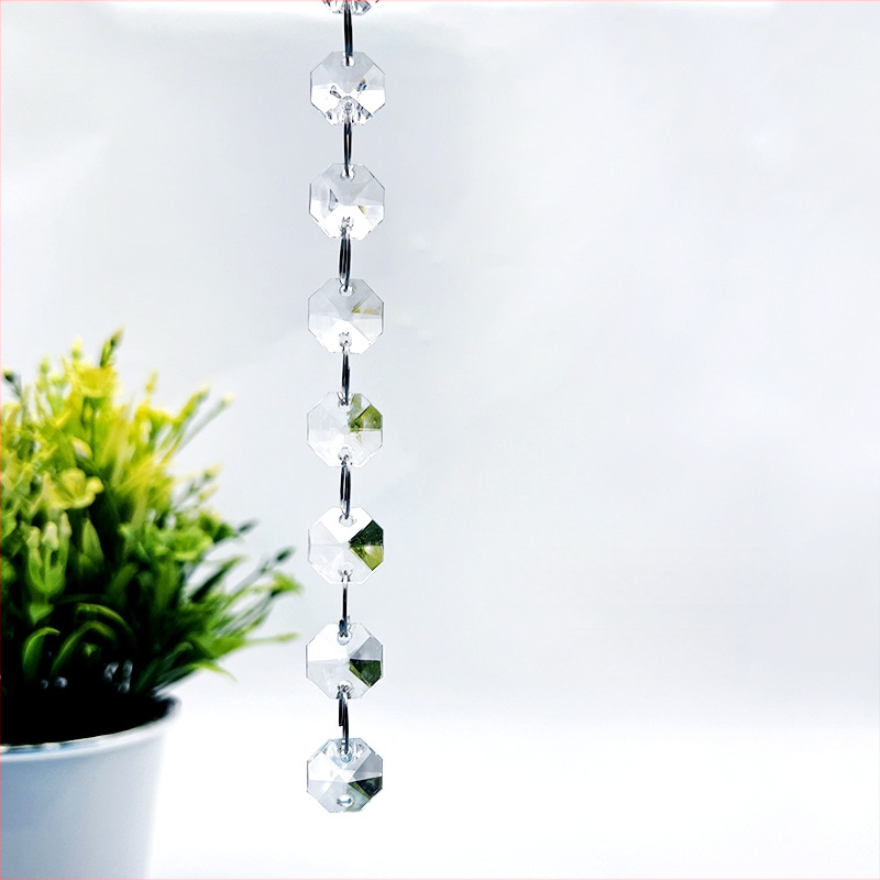 Vestuvių karoliukų grandinėlė, švino krištolo karoliukų virvelė, vestuvių scena, scenos lubų dekoracija, akrilo krištolo aštuonkampė karoliukų užuolaida