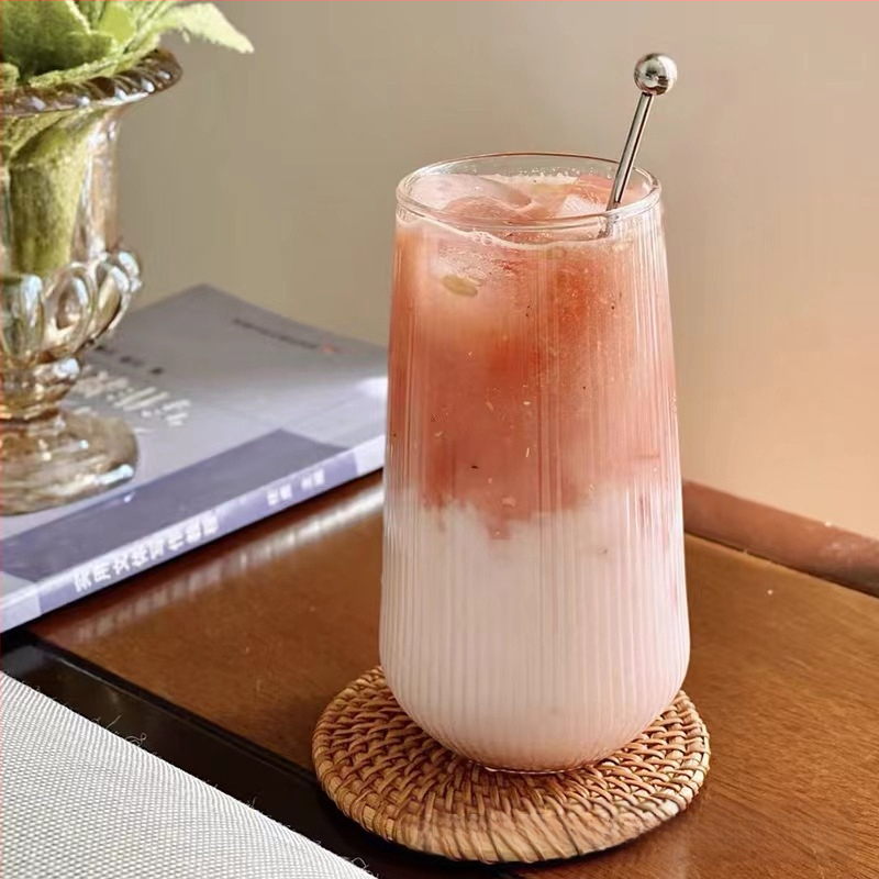 Stiklinis puodelis, šalto gėrimo puodelis, gėrimų puodelis, ledinės kavos puodelis, latė puodelis, paprastas sulčių puodelis, madinga amerikietiška šalto kavos didmeninė prekyba