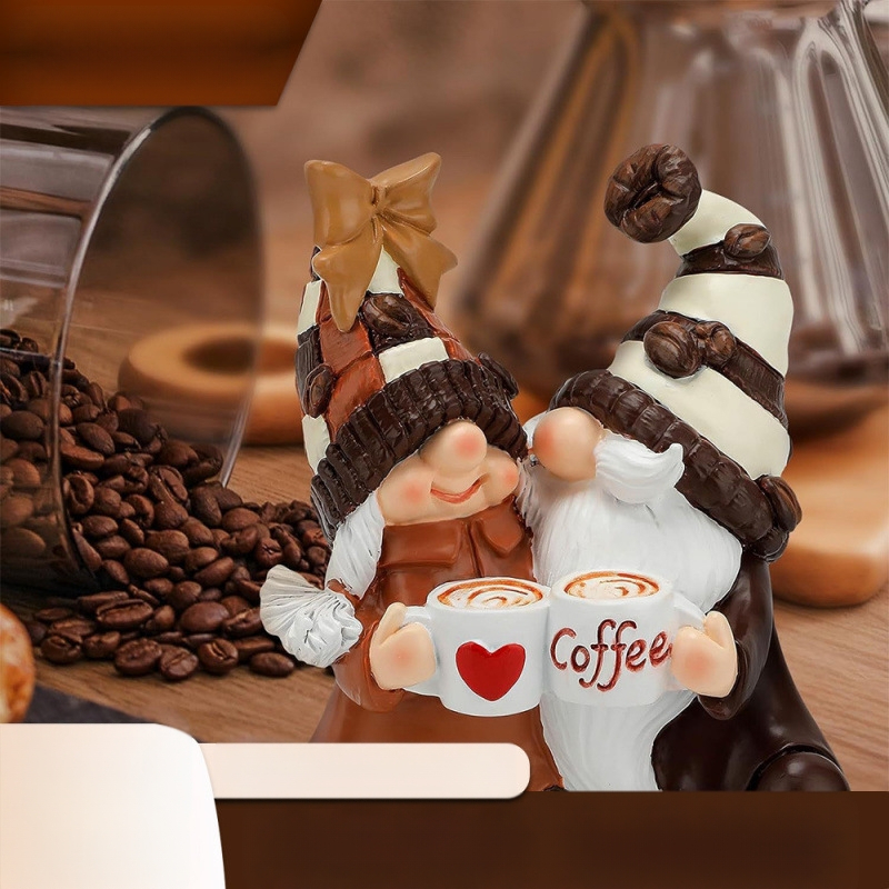 Tarpvalstybinė Valentino dienos dovana kavai dvigubas nykštukas dervos amatai papuošalai namų dekoracijos darbalaukio dovanos