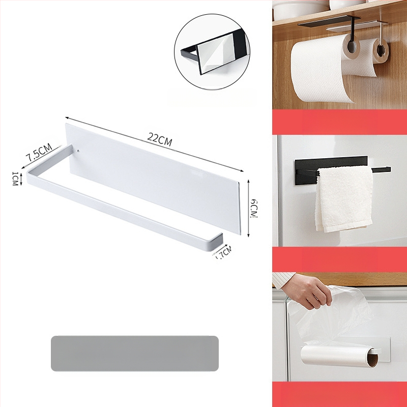 Japoniško stiliaus spintelės pakabinamas ritininio popieriaus laikiklis be perforatoriaus, prie sienos tvirtinamas virtuvinių servetėlių laikiklis, buitinių audinių konservantų plėvelės laikymo lentynėlė