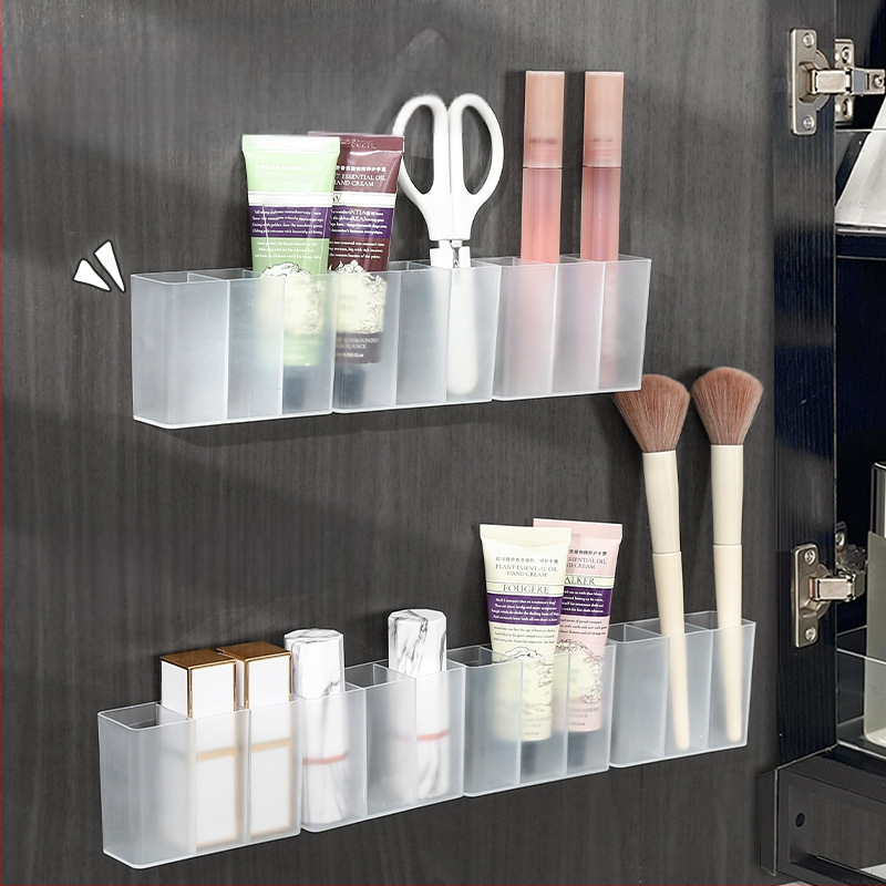 Sienas režģa kaste, matēta, bez perforatora uzglabāšanas kaste, maza uzacu klipša, šķēru, uzacu zīmuļa otiņas, lūpu krāsas uzglabāšanas plaukts