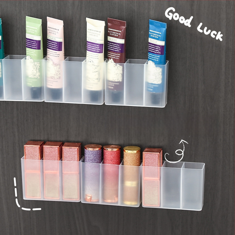 Sienas režģa kaste, matēta, bez perforatora uzglabāšanas kaste, maza uzacu klipša, šķēru, uzacu zīmuļa otiņas, lūpu krāsas uzglabāšanas plaukts