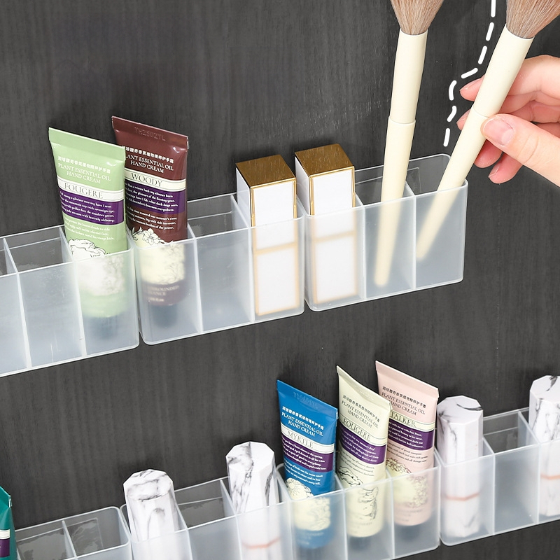 Sienas režģa kaste, matēta, bez perforatora uzglabāšanas kaste, maza uzacu klipša, šķēru, uzacu zīmuļa otiņas, lūpu krāsas uzglabāšanas plaukts