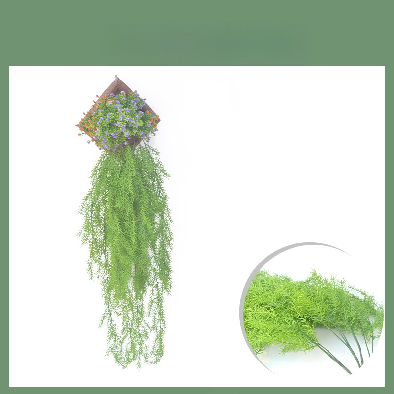 Tvornička simulacija mjesta ukras od ratana s 3 vilice, borove iglice, zidni viseći ukras za vjenčanje, zidni viseći ukras za dom, penjanje, vinska loza, zelene biljke