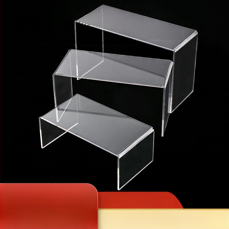 Akrilo stovas, permatomas batų stovas, aklųjų dėžutė, „Bubble Mart“, lėlių figūrėlių laikymo stovas, U formos organizatorius. Montuoti nereikia.