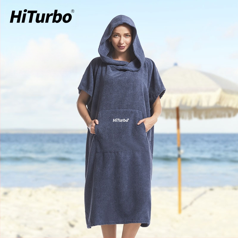 „Hiturbo“ greitai džiūstantis persirengimo apsiaustas, paplūdimio chalatas, nardymas, banglenčių sportas, šiltas apsiaustas, sugeriantis vandenį, greitai džiūstantis, atsparus vėjui ir saulei.