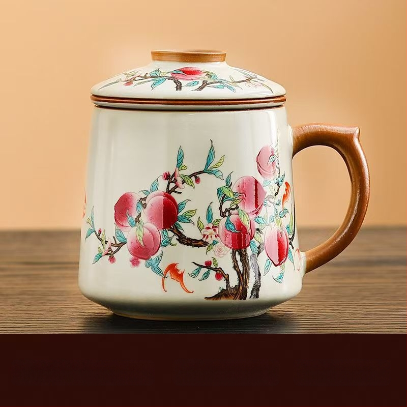 Ru krosnies arbatos puodelis susitikimams asmeninis biuro puodelis arbatos atskyrimo puodelis aukštos kokybės keraminis filtras kvapnus arbatos puodelis dovanų dėžutė