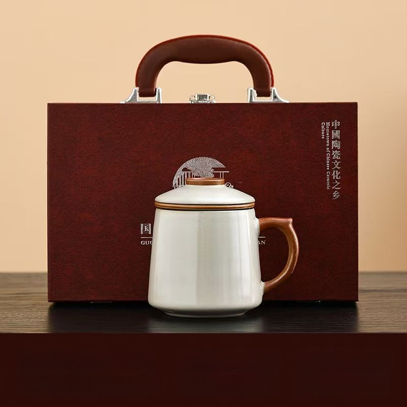 Ru krosnies arbatos puodelis susitikimams asmeninis biuro puodelis arbatos atskyrimo puodelis aukštos kokybės keraminis filtras kvapnus arbatos puodelis dovanų dėžutė